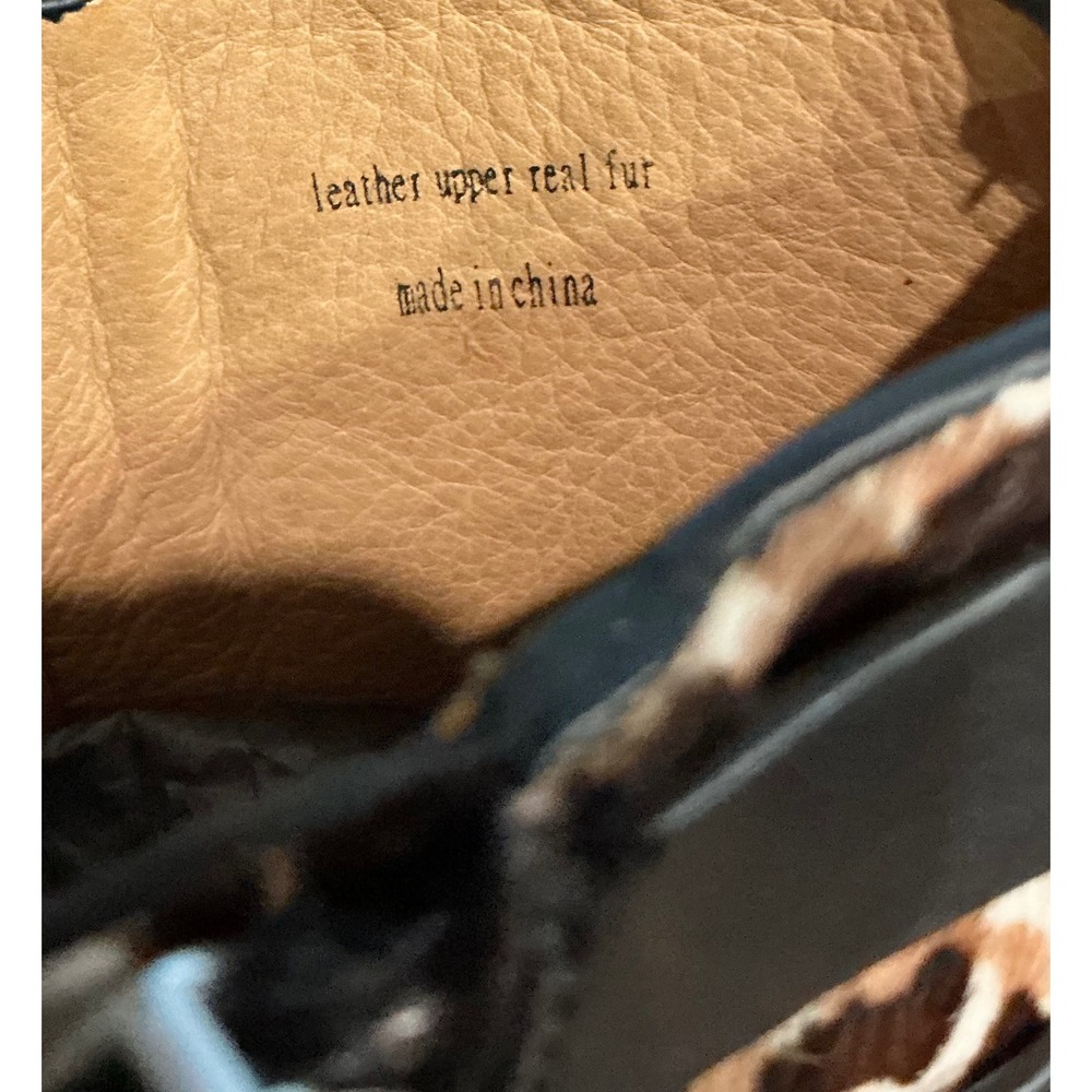 L.A.M.B. Calf Hair Gwen Stefani Leopard Leather Y2K Stiletto Heels Peep Toe 8 - Picture 6 of 8